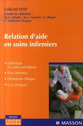 Couverture du livre « Relation d'aide en soins infirmiers » de Sfap aux éditions Elsevier-masson