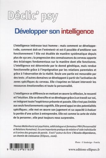 Couverture du livre « Développer son intelligence » de Wallenhorst aux éditions Ellipses