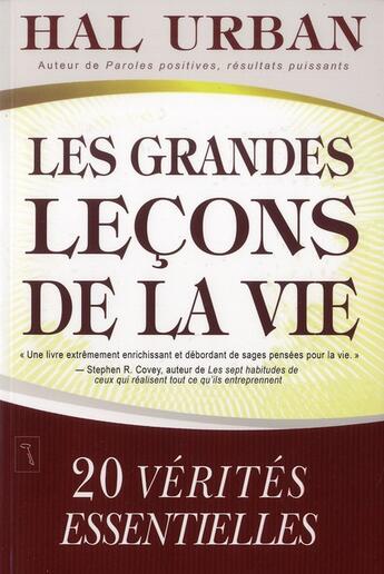 Couverture du livre « Les grandes leçons de la vie » de Hal Urban aux éditions Tresor Cache