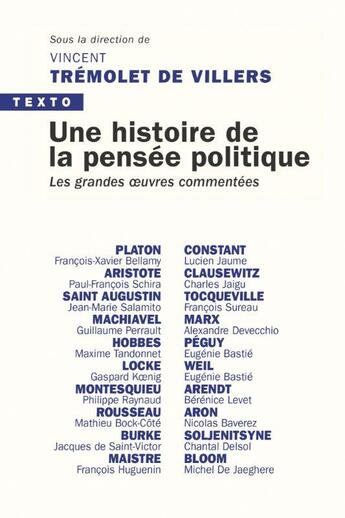 Couverture du livre « Une histoire de la pensée politique : les grandes oeuvres commentées » de Vincent Tremolet De Villers et Collectif aux éditions Tallandier