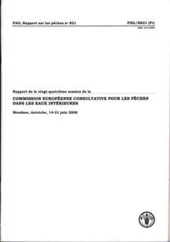 Couverture du livre « Rapport de la vingt-quatrieme session de la commission europeennne consultative pour les peches dans » de  aux éditions Fao