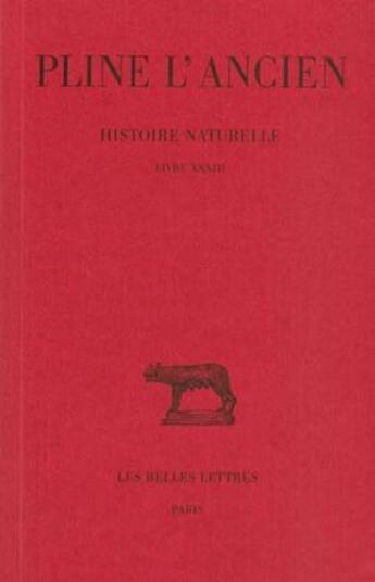 Couverture du livre « Histoire naturelle L333 » de Pline L'Ancien aux éditions Belles Lettres