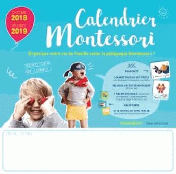 Couverture du livre « Calendrier montessori 2018 - 2019 » de  aux éditions Marabout