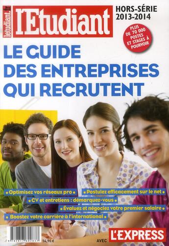 Couverture du livre « Le guide des entreprises qui recrutent 2013 » de  aux éditions L'etudiant