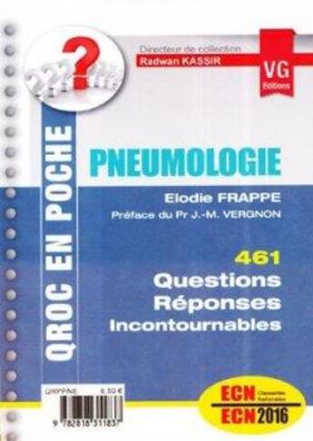 Couverture du livre « QROC EN POCHE PNEUMOLOGIE » de R. Kassir aux éditions Vernazobres Grego