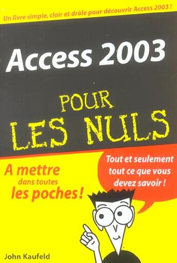 Couverture du livre « Access 2003 » de John Kaufeld aux éditions First Interactive