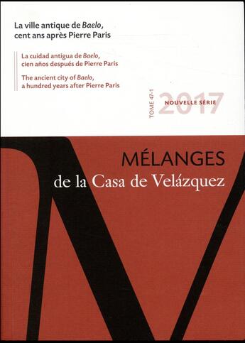 Couverture du livre « REVUE MELANGES ; la ville antique de Baelo, cent ans après Pierre Paris » de Revue Melanges aux éditions Casa De Velazquez