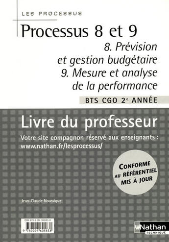 Couverture du livre « Processus 8 et 9 - les processus livre du professeur » de Noussigue/Villaume aux éditions Nathan