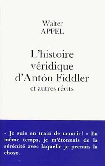 Couverture du livre « L'histoire veridique d'anton fiddler » de Apple-W aux éditions Fayard