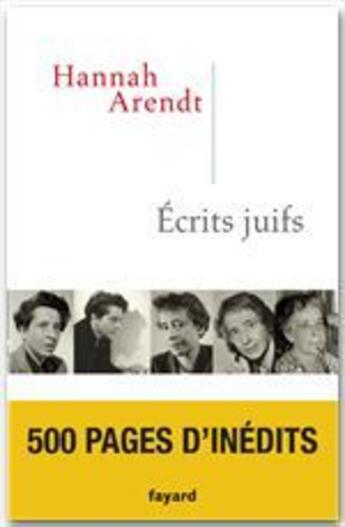 Couverture du livre « Écrits juifs » de Hannah Arendt aux éditions Fayard