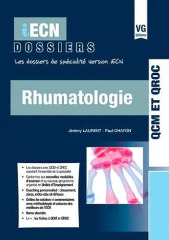 Couverture du livre « IECN DOSSIERS RHUMATOLOGIE » de J. Laurent aux éditions Vernazobres Grego