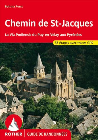 Couverture du livre « Chemin de st jacques france (fr) gps via podiensis puy en velay pyr » de  aux éditions Rother