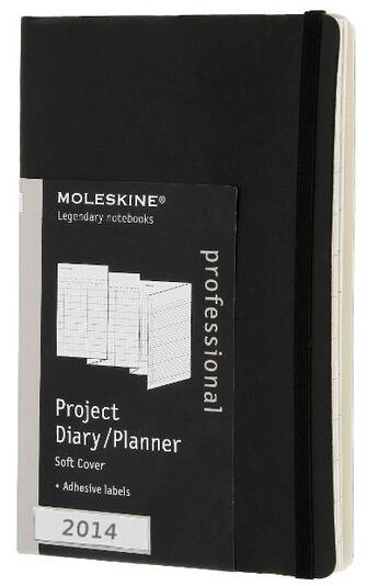 Couverture du livre « Agenda planificateur de projet 2014 poche noir couverture souple » de Moleskine aux éditions Moleskine Papet