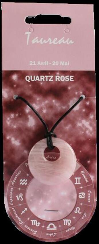 Couverture du livre « Pendentif pierre ronde percee - taureau - quartz rose » de  aux éditions Dg-exodif