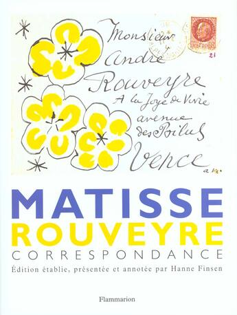 Couverture du livre « Correspondance » de Rouveyre/Matisse aux éditions Flammarion