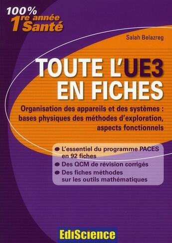 Couverture du livre « Physique, biophysique ; 1ère année santé ; toute l'UE3 en fiches » de Salah Belazreg aux éditions Ediscience