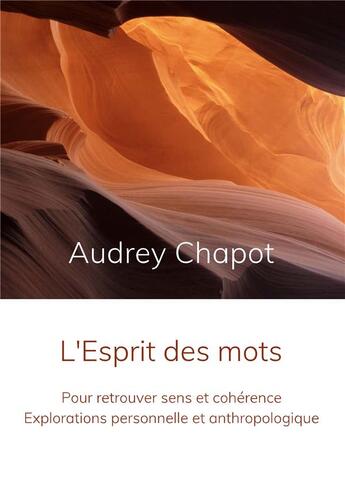 Couverture du livre « L'esprit des mots ; pour retrouver sens et cohérence. Explorations personnelle et anthropologique » de Audrey Chapot aux éditions Books On Demand