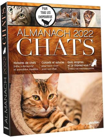 Couverture du livre « Almanach chat (édition 2022) » de  aux éditions Play Bac