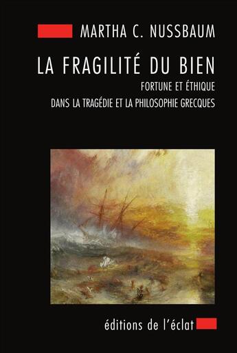 Couverture du livre « La fragilité du bien ; fortune et éthique dans la tragédie et la philosophie grecques » de Martha C. Nussbaum aux éditions Eclat