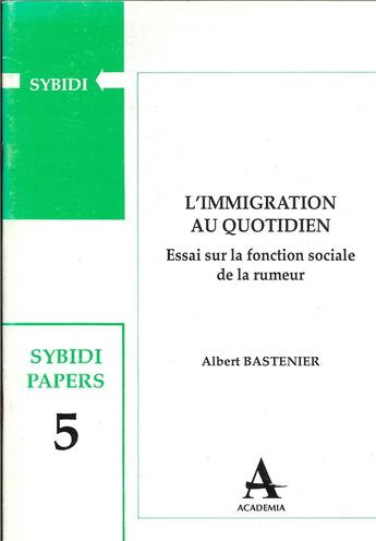 Couverture du livre « Immigration au quotidien » de  aux éditions Academia