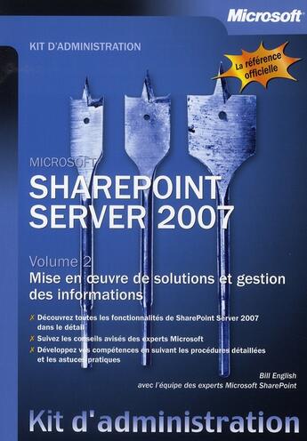 Couverture du livre « KA sharepoint server 2007 t.2 » de Bill English aux éditions Microsoft Press