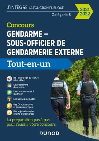 Couverture du livre « Gendarme, sous-officier de gendarmerie externe (édition 2021/2022) » de Benoit Priet et Corinne Pelletier et Renald Boismoreau et Thibault Couarc'H et Jean Marc Groga aux éditions Dunod