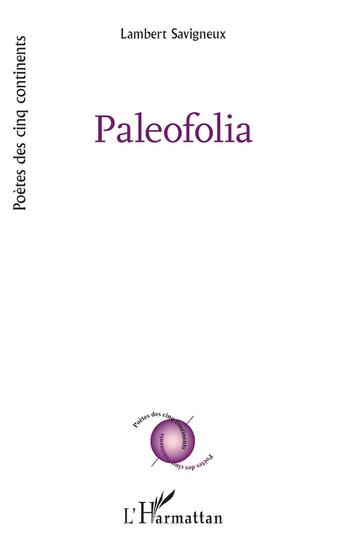 Couverture du livre « Paleofolia » de Lambert Savigneux aux éditions L'harmattan