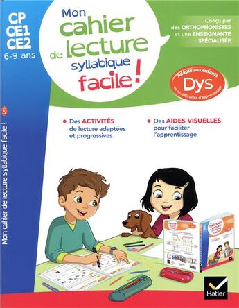 Couverture du livre « Mon cahier de lecture syllabique facile ! » de Barge/Tessier aux éditions Hatier