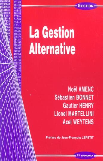 Couverture du livre « GESTION ALTERNATIVE (LA) » de Amenc/Noel aux éditions Economica