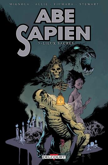 Couverture du livre « Abe sapien Tome 5 : lieux sacrés » de Mike Mignola et Dave Stewart et Scott Allie et Sebastian Fiumara et Max Fiumara aux éditions Delcourt