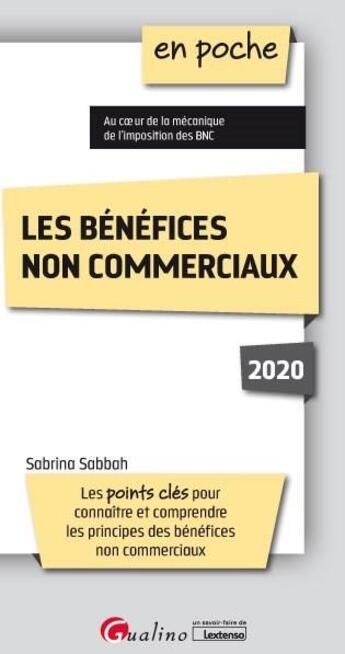 Couverture du livre « Les bénéfices non commerciaux » de Sabrina Sabbah aux éditions Gualino