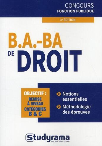 Couverture du livre « B.a. - ba de droit (3e édition) » de  aux éditions Studyrama