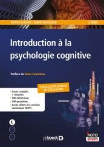 Couverture du livre « Psychologie cognitive (3e édition) » de Patrick Lemaire et Andre Didierjean aux éditions De Boeck Superieur