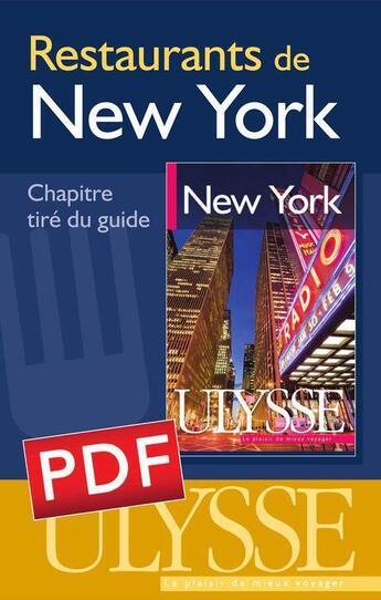 Couverture du livre « Restaurants de New York » de  aux éditions Ulysse