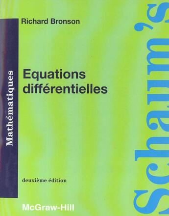 Couverture du livre « Equations differentielles methodes et applications » de Bronson aux éditions Mc Graw Hill Allemagne