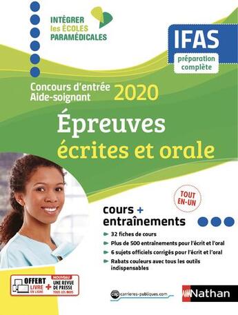 Couverture du livre « Concours d'entrée aide-soignant ; épreuves écrites et orale (édition 2020) » de  aux éditions Nathan