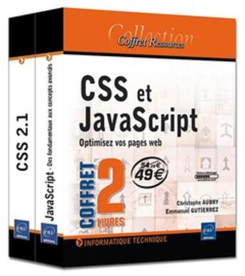 Couverture du livre « Css et javascript ; coffret de 2 livres ; optimisez vos pages web » de Gutierrez Aubry aux éditions Eni