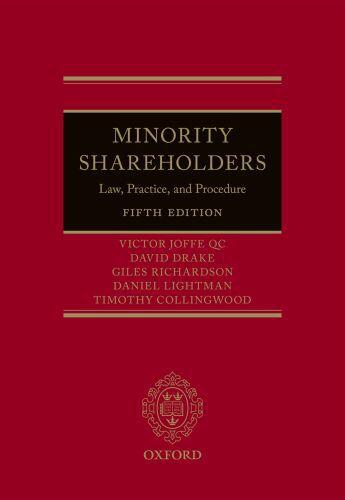 Couverture du livre « Minority Shareholders: Law, Practice, and Procedure » de Collingwood Timothy aux éditions Oup Oxford