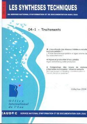 Couverture du livre « Traitement (les synthèses techniques du service national d'information sur d'eau) » de  aux éditions Office International De L'eau