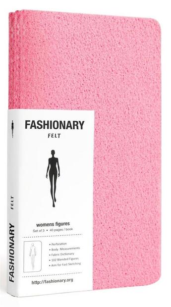 Couverture du livre « Fashionary mini felt womens (pink) » de Fashionary aux éditions Fashionary