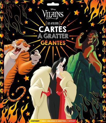 Couverture du livre « Disney - les ateliers disney - mes cartes a gratter geantes - vilains » de  aux éditions Disney Hachette