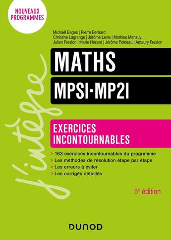 Couverture du livre « Maths exercices incontournables mpsi-mp2i - 5e ed. » de Freslon/Mansuy/Bages aux éditions Dunod