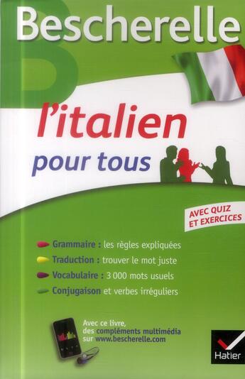 Couverture du livre « Bescherelle langues : l'italien pour tous » de Iris Chionne et Lisa El Ghaoui aux éditions Hatier