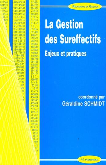 Couverture du livre « GESTION DES SUREFFECTIFS (LA) » de Schmidt/Geraldine aux éditions Economica