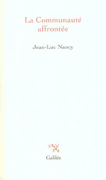 Couverture du livre « La communaute affrontee » de Nancy J L aux éditions Galilee
