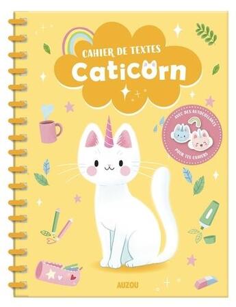 Couverture du livre « Cahier de textes - caticorn » de Ophelie Ortal aux éditions Philippe Auzou