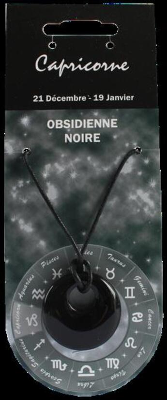 Couverture du livre « Pendentif pierre ronde percee - capricorne - obsidienne noire » de  aux éditions Dg-exodif