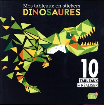 Couverture du livre « Les dinosaures (coll. mes tableaux en stickers) » de Idees Book Creations aux éditions 1 2 3 Soleil