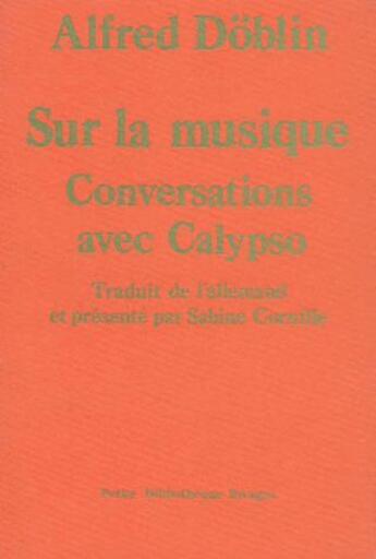 Couverture du livre « Sur La Musique » de Alfred Doblin aux éditions Rivages