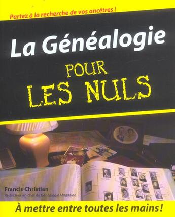 Couverture du livre « La Genealogie » de Francis Christian aux éditions First